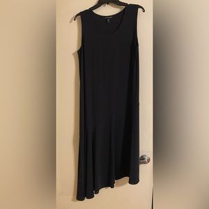 Eileen Fisher black silk tank dress with asymmetric hem - size Small. Like new!